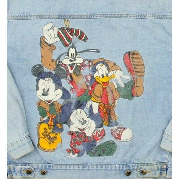 Disney Jackets & Blazers - VTG Disney Denim Jean Jacket with Mickey Mouse Goofy Donald Duck n Minnie
